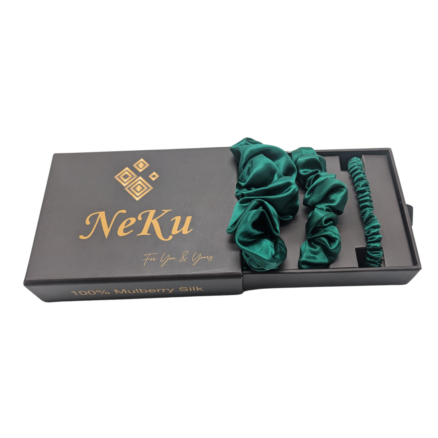 Emerald Pure Silk Scrunchies