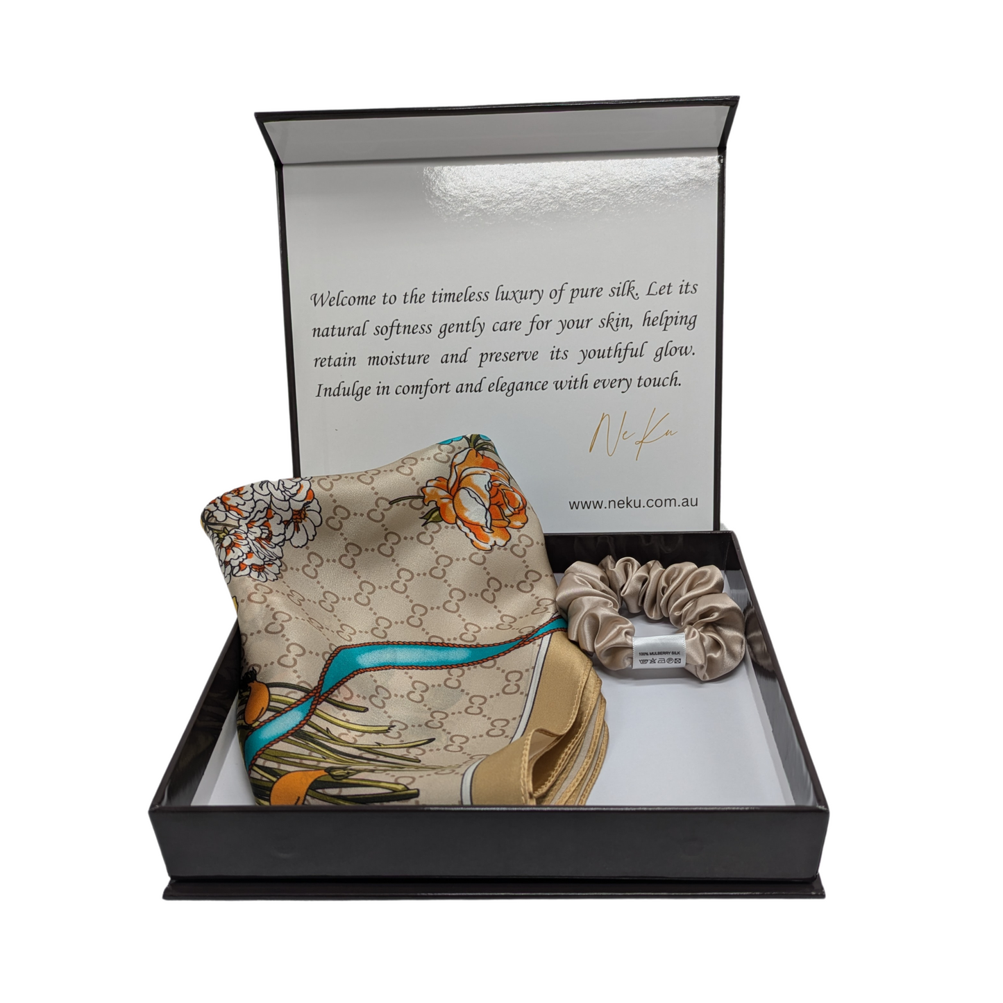 100% Pure Mulberry Silk Scarf Gift Set