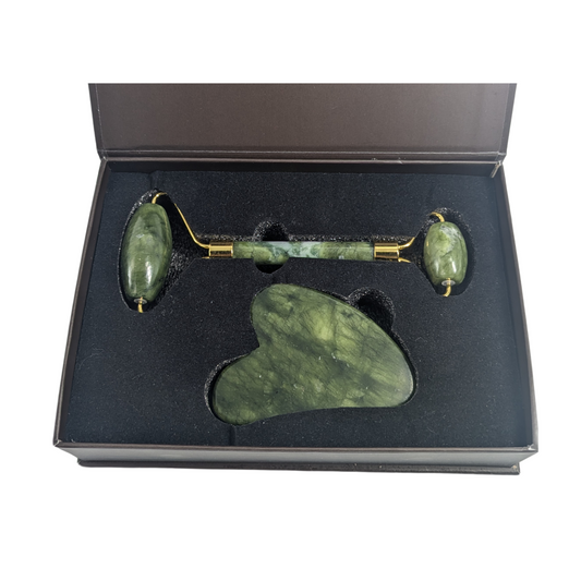 Xiuyan Jade Gua Sha and Facial Roller Set