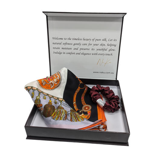 100% Pure Mulberry Silk Scarf Gift Set