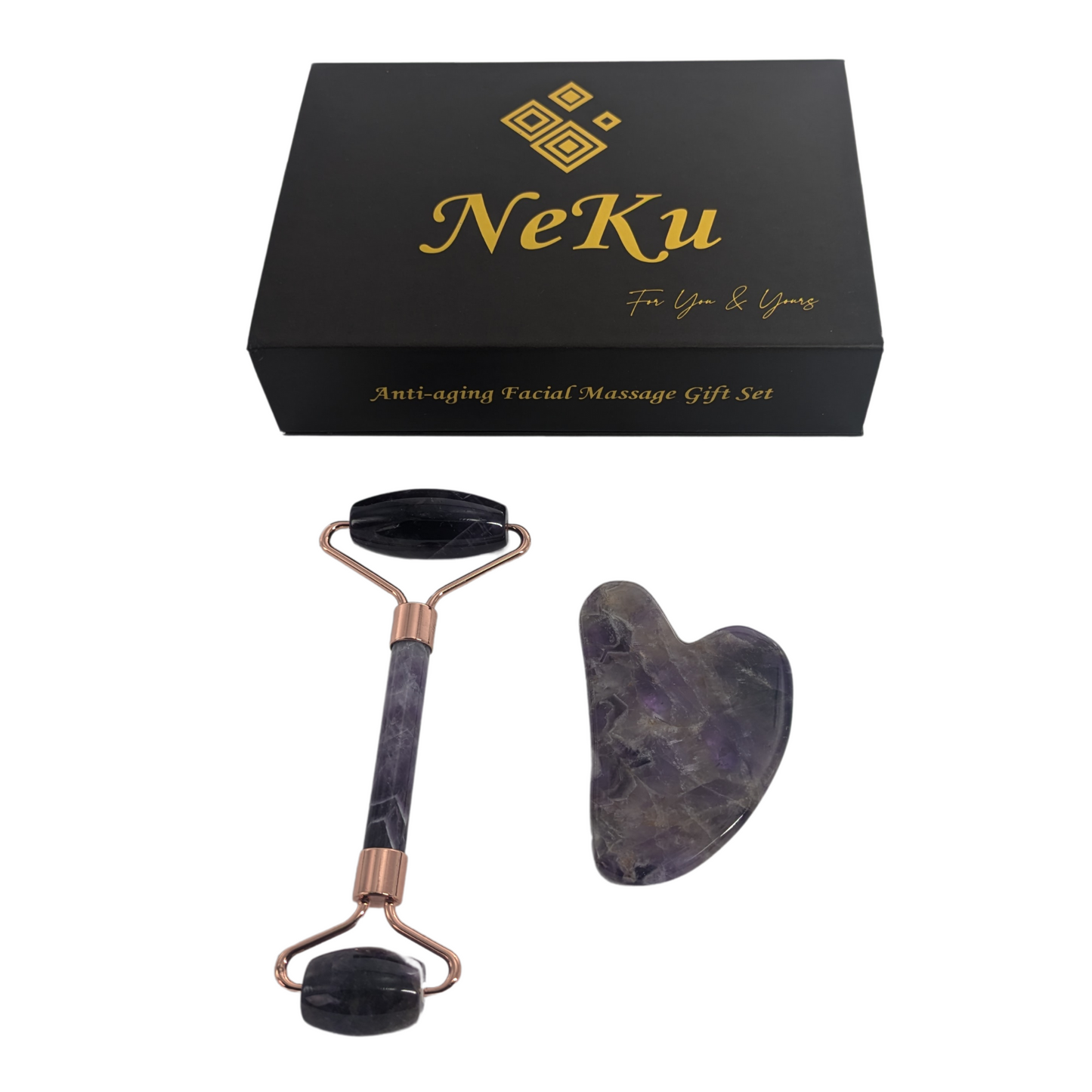 Dream Amethyst Gua Sha and Facial Roller Set