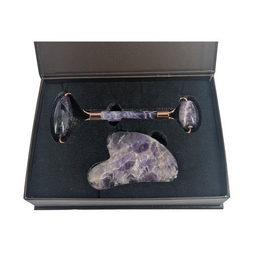 Dream Amethyst Gua Sha and Facial Roller Set