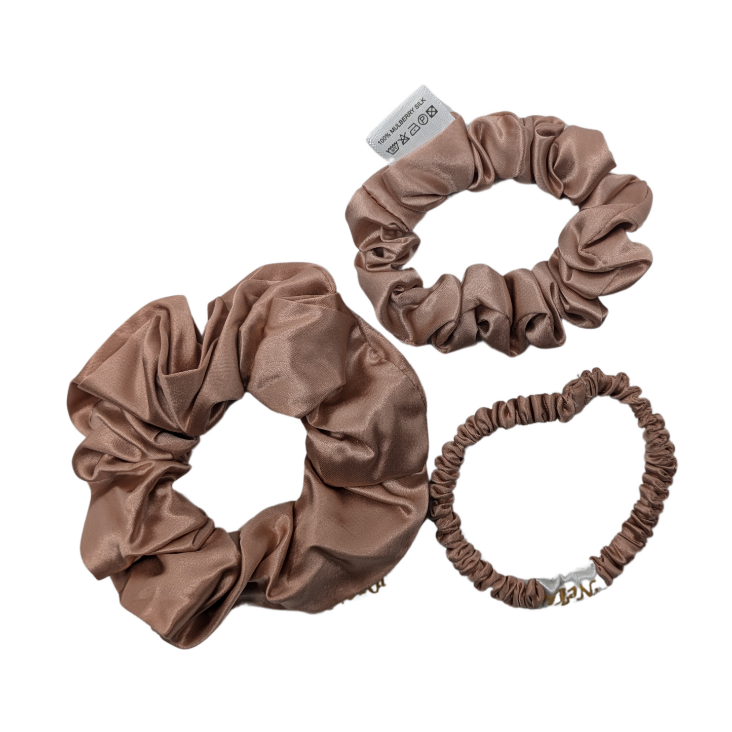 Caramel Pure Silk Scrunchies