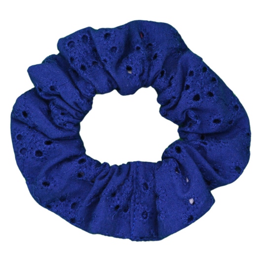 Mini Size Cotton Blue scrunchie