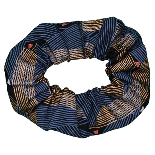 Mini Size Black Waves scrunchie