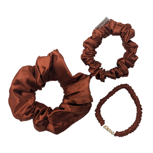 Hermes Orange Pure Silk Scrunchies