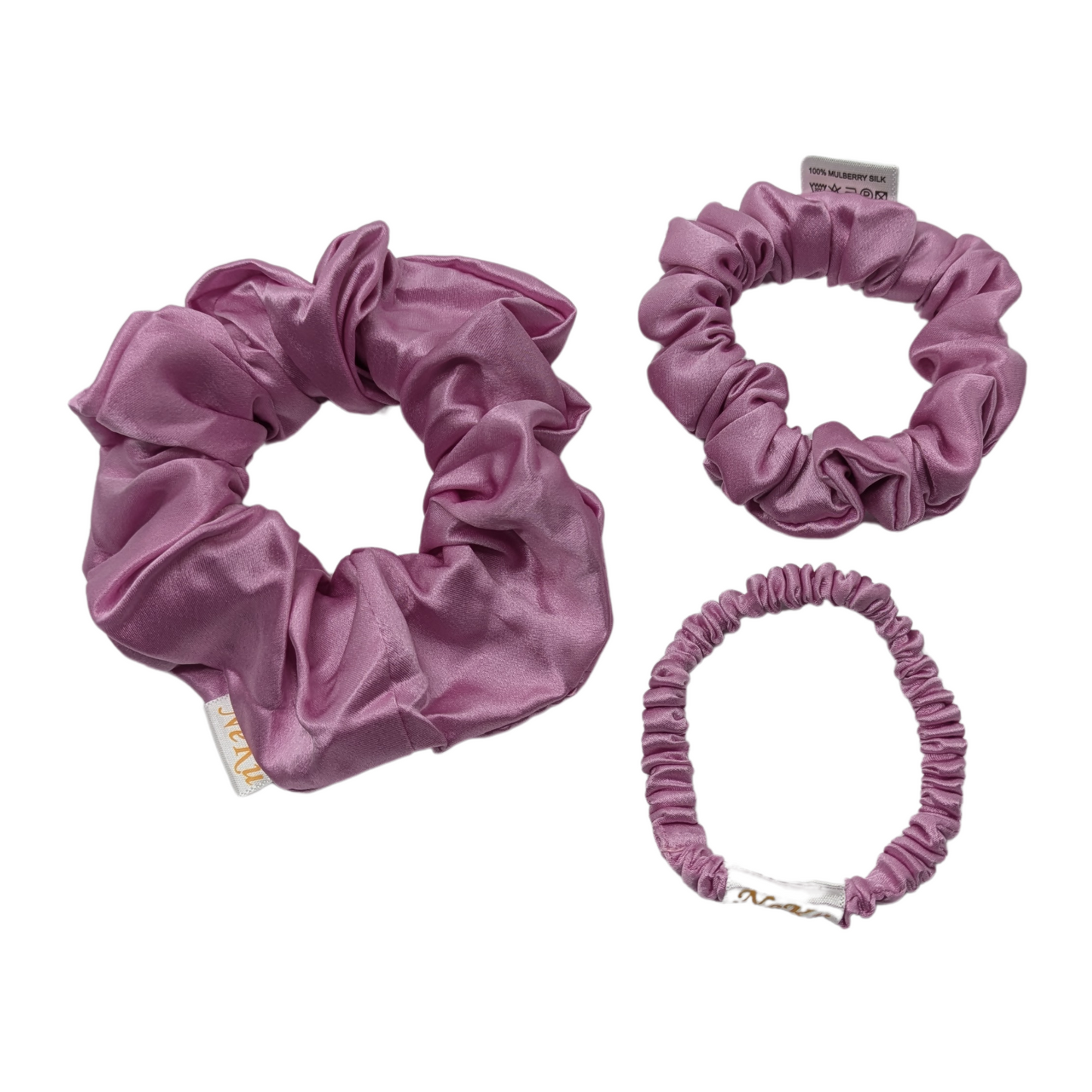 Lavender Pure Silk Scrunchies