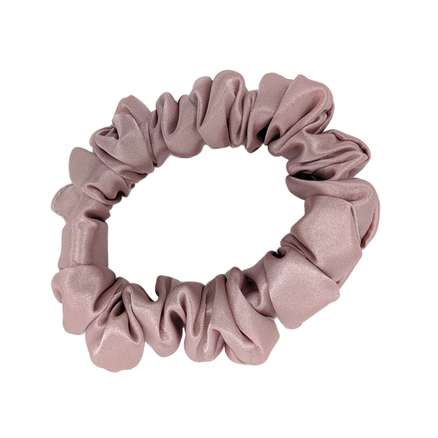 Small Opal Pink Scrunchie made with 95% Ploester and 5% Elastane.