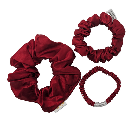 Red Pure Silk Scrunchies