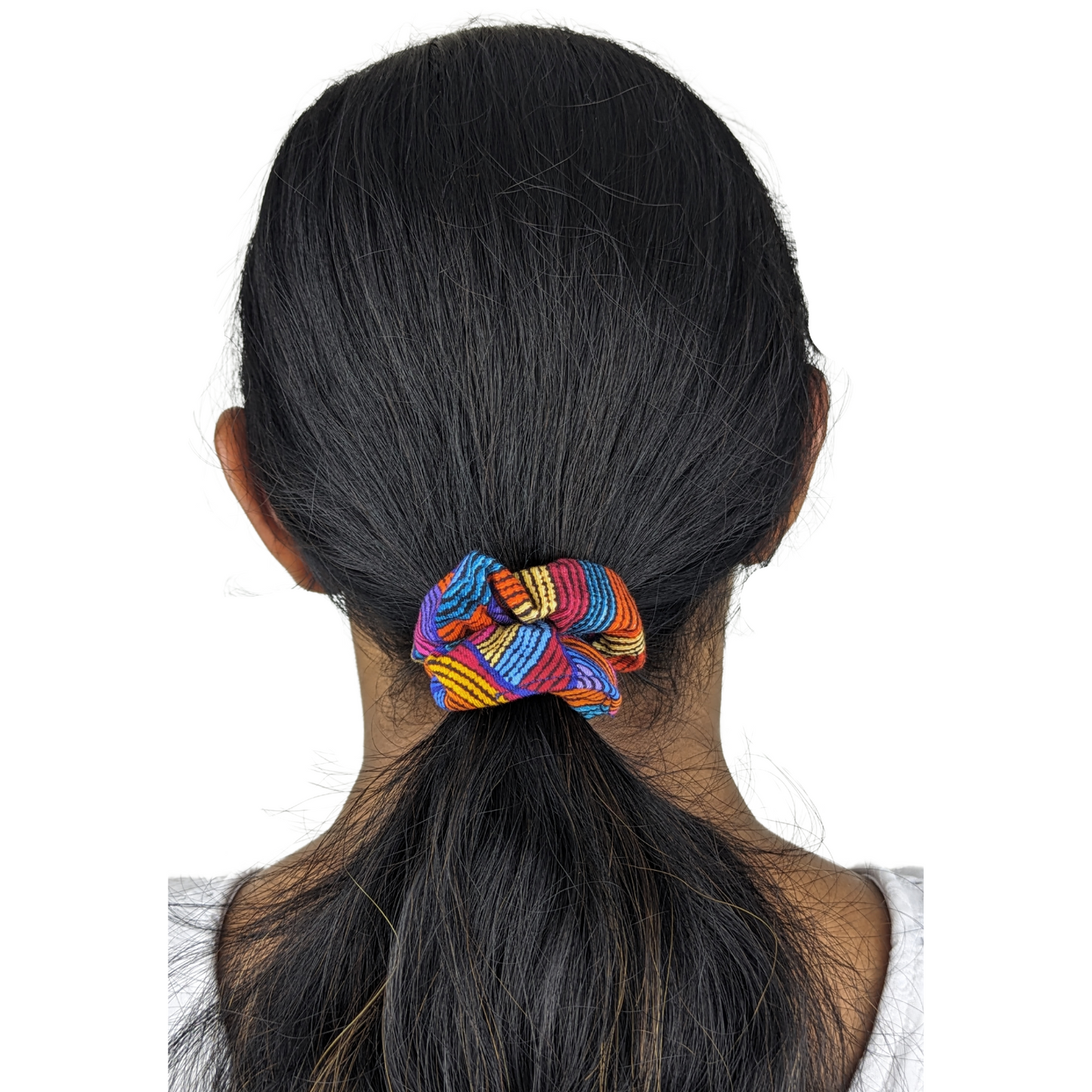 Woman wearing  Mini Size Springs Dreaming scrunchie
