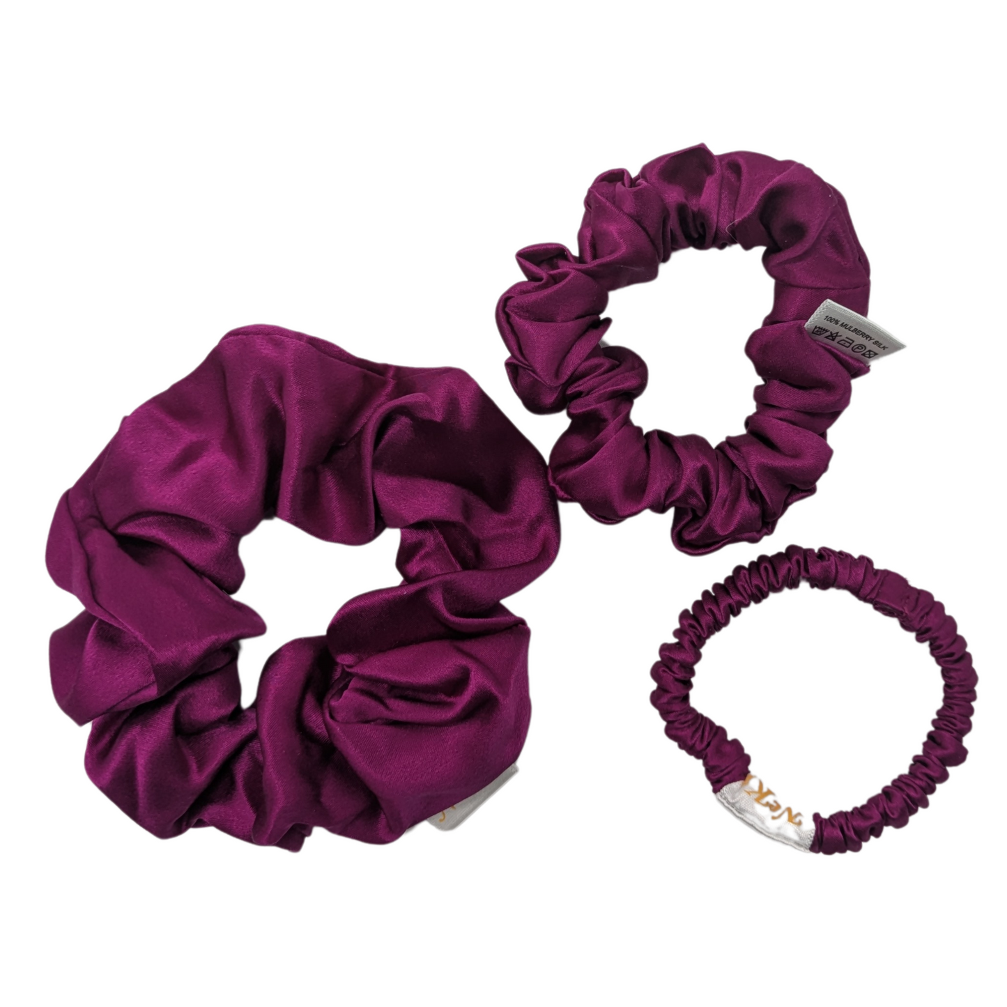 Violets Pure Silk Scrunchies